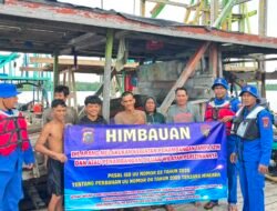 Tim Gabungan Lakukan imbauan Aktivitas Tambang di Perairan Teluk Kelabat Dalam